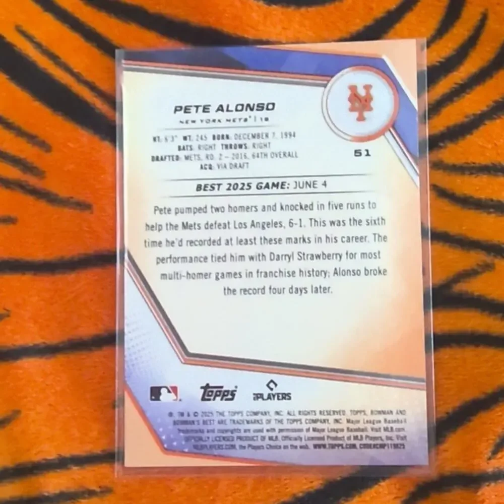 2025 Bowman's Best Baseball #51 Pete Alonso Aqua Lava Refractor /199 MLB